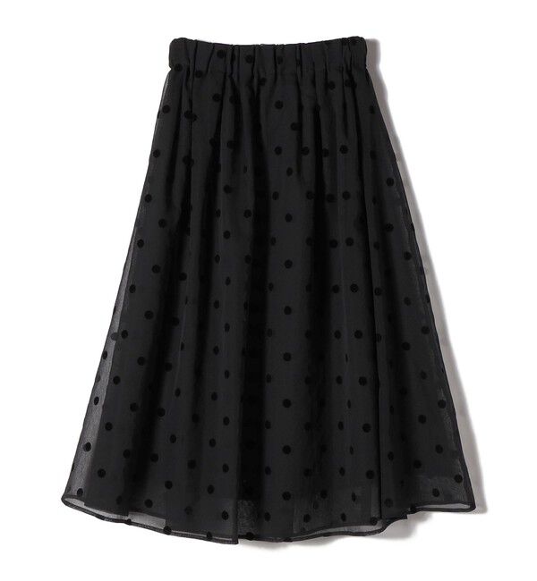 SHIPS Colors 「SHIPS Colors:〈手洗い可能〉シアー フロッキー ドット フレア スカート◇」|フレア|