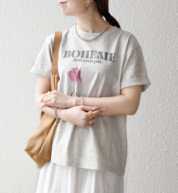 SHIPS any「《一部追加予約》TRICOMER:〈洗濯機可能〉フレンチ ロゴ プリント TEE」|Tシャツ・カットソー|