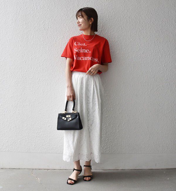 SHIPS any「《一部追加予約》TRICOMER:〈洗濯機可能〉フレンチ ロゴ プリント TEE」|Tシャツ・カットソー|