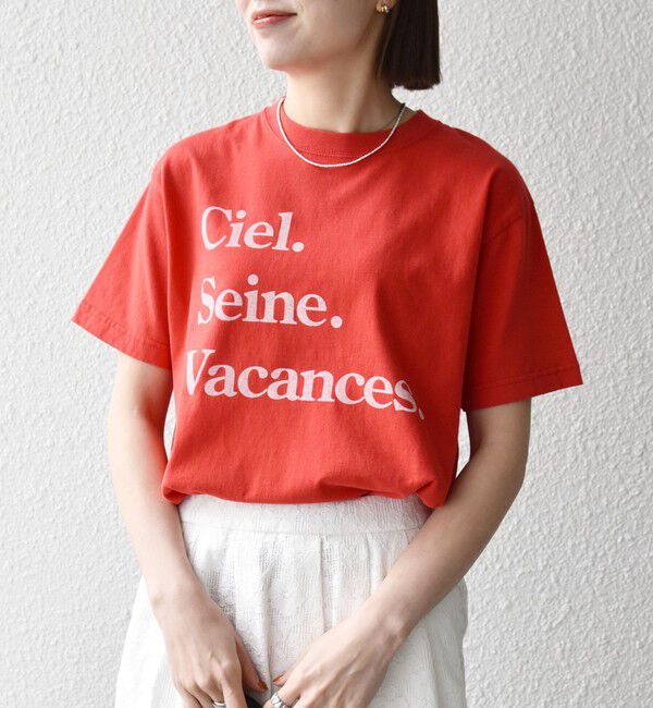 SHIPS any「《一部追加予約》TRICOMER:〈洗濯機可能〉フレンチ ロゴ プリント TEE」|Tシャツ・カットソー|