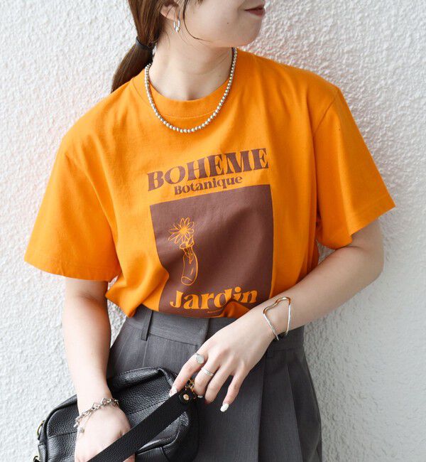 SHIPS any「《一部追加予約》TRICOMER:〈洗濯機可能〉フレンチ ロゴ プリント TEE」|Tシャツ・カットソー|