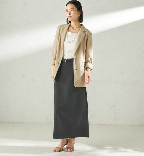 SHIPS for women「堀田茜&times;SHIPS:〈手洗い可能〉ベルト 付き ジョーゼット スカート」|スカート|