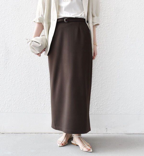 SHIPS for women「堀田茜&times;SHIPS:〈手洗い可能〉ベルト 付き ジョーゼット スカート」|スカート|