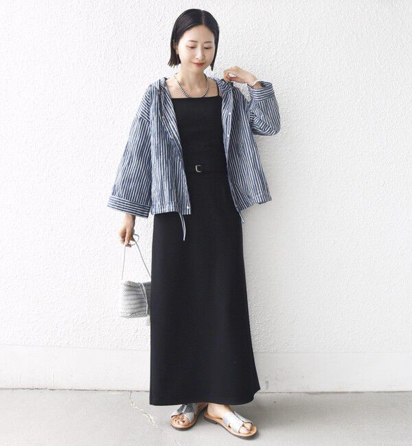 SHIPS for women「【WEB限定】〈手洗い可能〉ストライプ フード 羽織り シャツ」|シャツ・ブラウス|