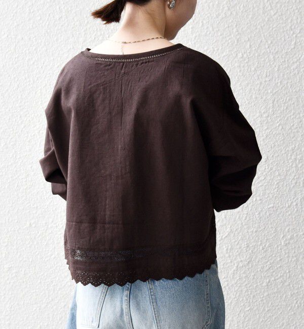 SHIPS any「SHIPS any:〈手洗い可能〉リネンミックス ハシゴレース コンパクト シャツ カーディガン」|カーディガン|