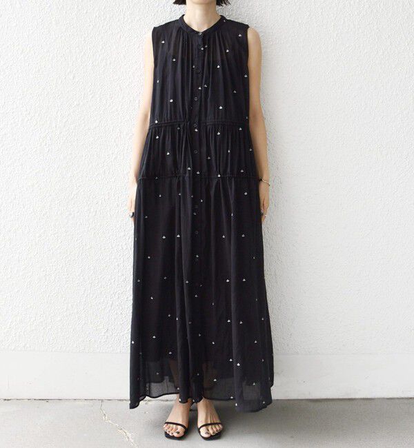 SHIPS for women「《予約》〈手洗い可能〉コットン オーガンジー 刺繍 ウエスト ドロスト ワンピース」|ワンピース|