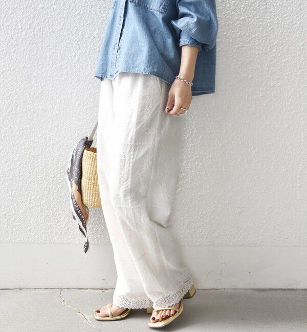 SHIPS for women「《予約》〈手洗い可能〉パッチワーク レース ドロスト パンツ」|その他|