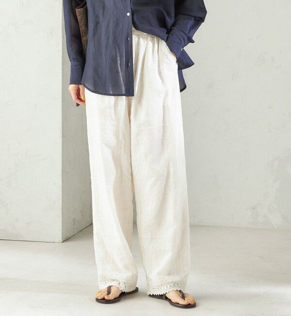 SHIPS for women「《予約》〈手洗い可能〉パッチワーク レース ドロスト パンツ」|その他|