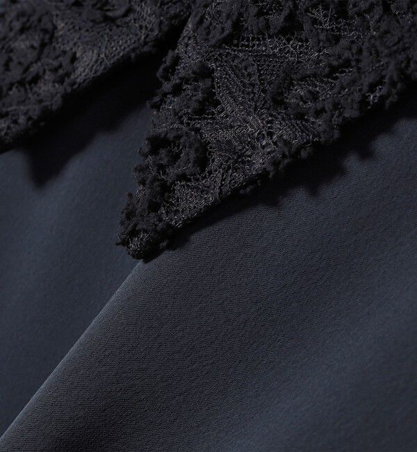 SHIPS any「《予約》SHIPS any:〈洗濯機可能〉サテン レースカラー ショートスリーブ ブラウス」|シャツ・ブラウス|