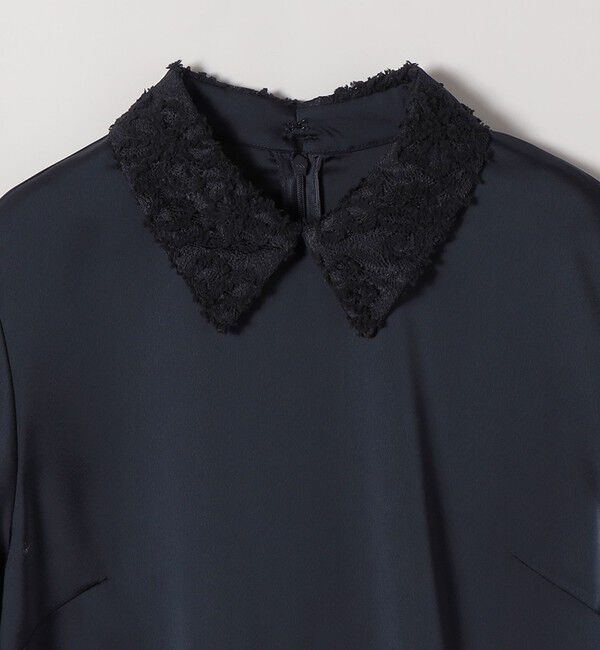 SHIPS any「《予約》SHIPS any:〈洗濯機可能〉サテン レースカラー ショートスリーブ ブラウス」|シャツ・ブラウス|