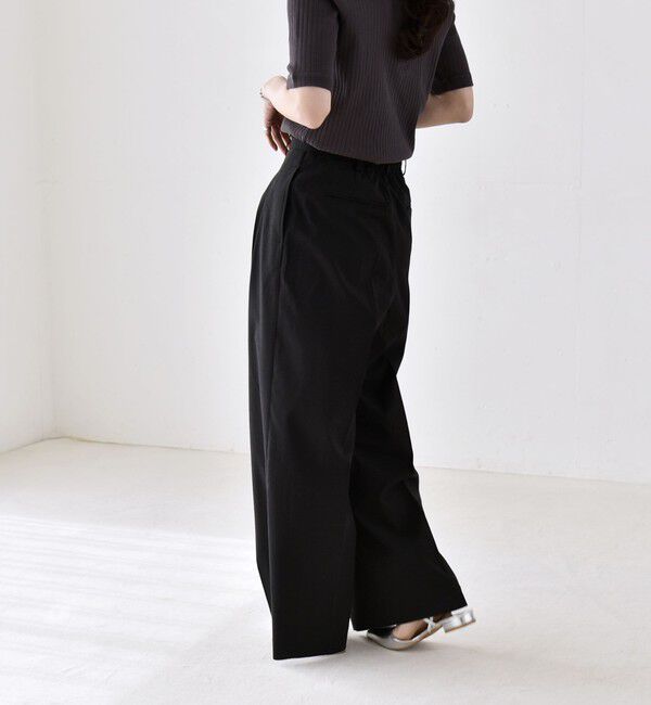 quaranciel「《予約》quaranciel:〈洗濯機可能〉CALCULO(R)使用 イージー タック ワイド パンツ」|その他|