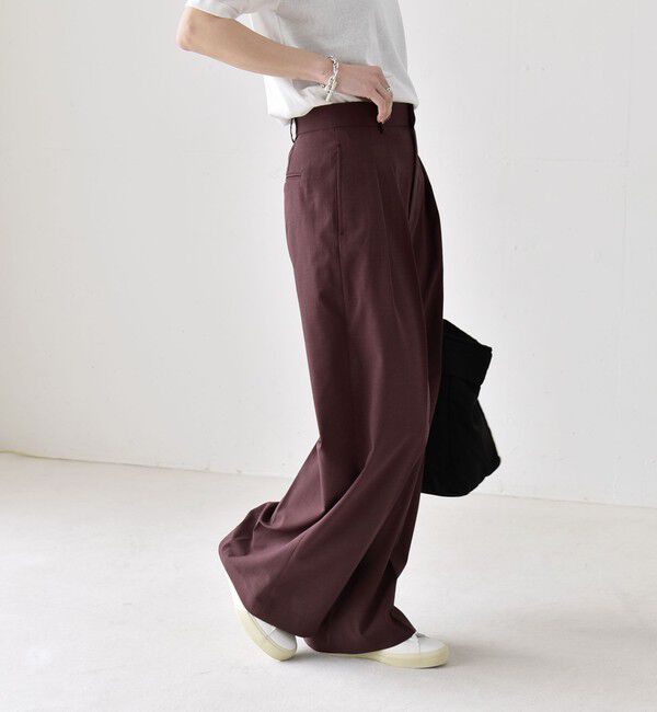 quaranciel「《予約》quaranciel:〈洗濯機可能〉CALCULO(R)使用 イージー タック ワイド パンツ」|その他|