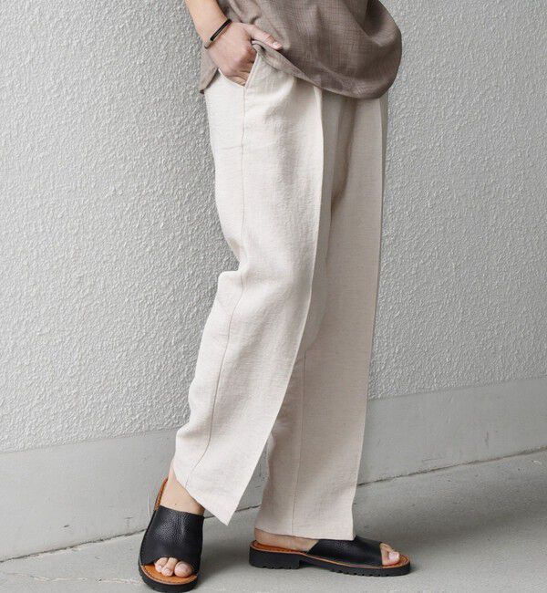 SHIPS any「SHIPS any:〈洗濯機可能〉リネン混 2プリーツ リラックス ワイド テーパード パンツ◆」|その他|