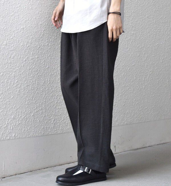 SHIPS any「SHIPS any:〈洗濯機可能〉リネン混 2プリーツ リラックス ワイド テーパード パンツ◆」|その他|