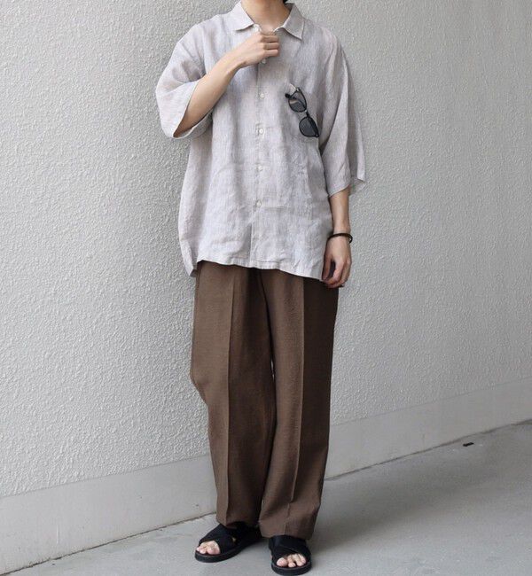 SHIPS any「SHIPS any:〈洗濯機可能〉リネン混 2プリーツ リラックス ワイド テーパード パンツ◆」|その他|