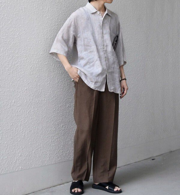 SHIPS any「SHIPS any:〈洗濯機可能〉リネン混 2プリーツ リラックス ワイド テーパード パンツ◆」|その他|