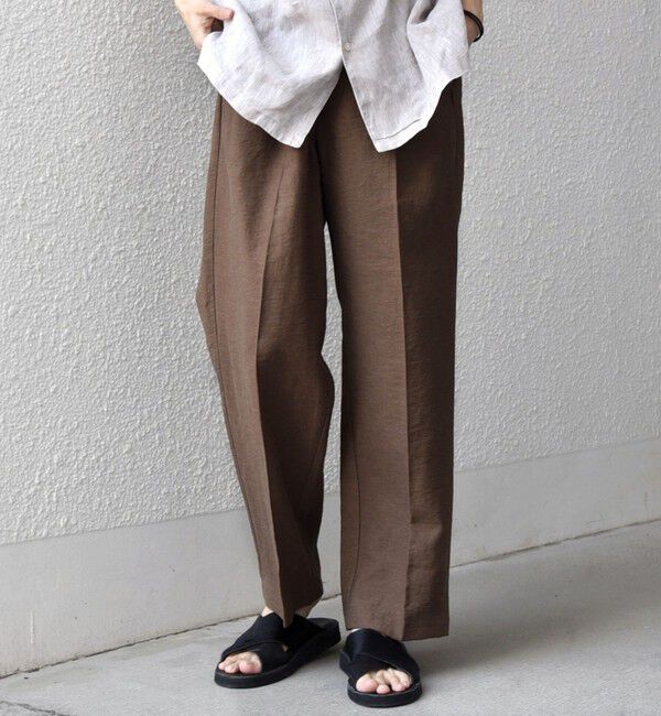 SHIPS any「SHIPS any:〈洗濯機可能〉リネン混 2プリーツ リラックス ワイド テーパード パンツ◆」|その他|