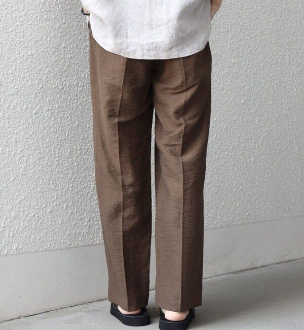 SHIPS any「SHIPS any:〈洗濯機可能〉リネン混 2プリーツ リラックス ワイド テーパード パンツ◆」|その他|