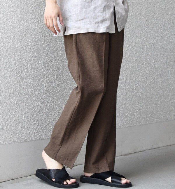SHIPS any「SHIPS any:〈洗濯機可能〉リネン混 2プリーツ リラックス ワイド テーパード パンツ◆」|その他|
