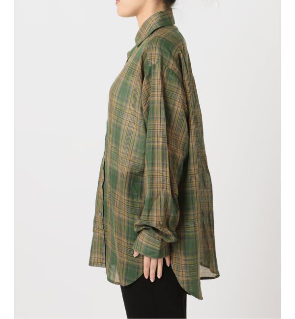 OUTDOOR PRODUCTS Usual Things「追加 シアーチェックスプレッドカラーシャツ」|シャツ・ブラウス|