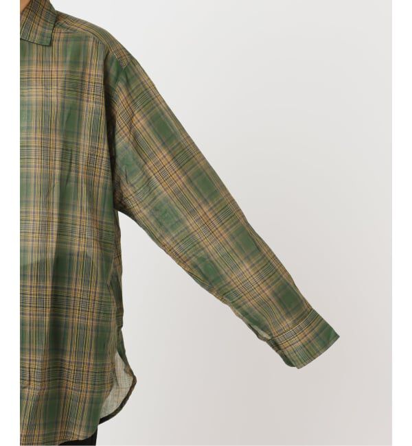 OUTDOOR PRODUCTS Usual Things「追加 シアーチェックスプレッドカラーシャツ」|シャツ・ブラウス|