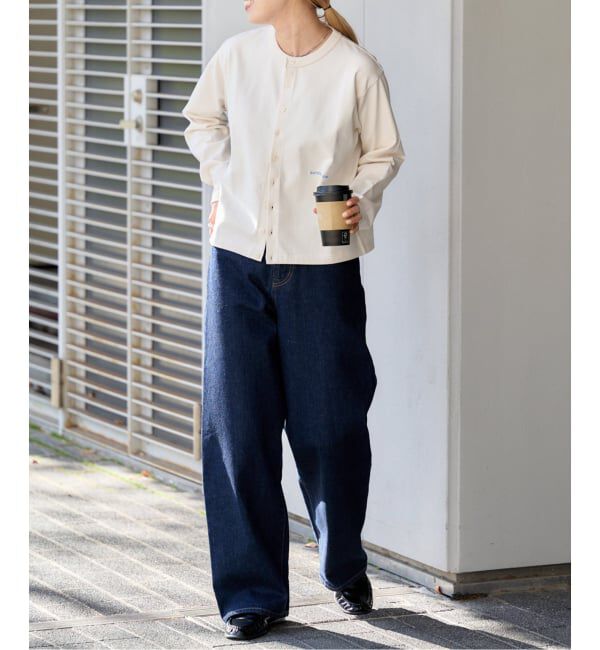 OUTDOOR PRODUCTS Usual Things「ロゴ刺繍コットンクルーネックカーディガン」|カーディガン|