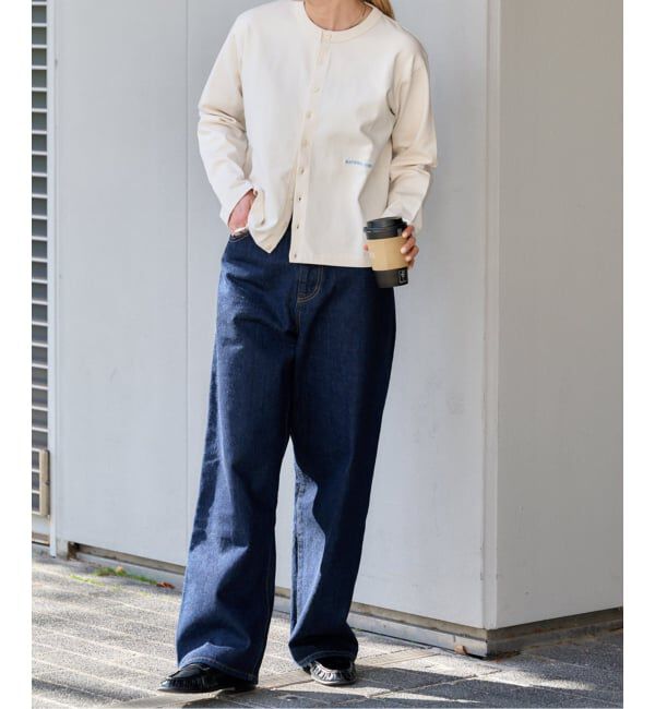 OUTDOOR PRODUCTS Usual Things「ロゴ刺繍コットンクルーネックカーディガン」|カーディガン|