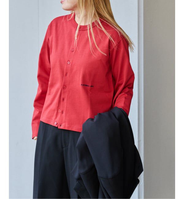 OUTDOOR PRODUCTS Usual Things「ロゴ刺繍コットンクルーネックカーディガン」|カーディガン|