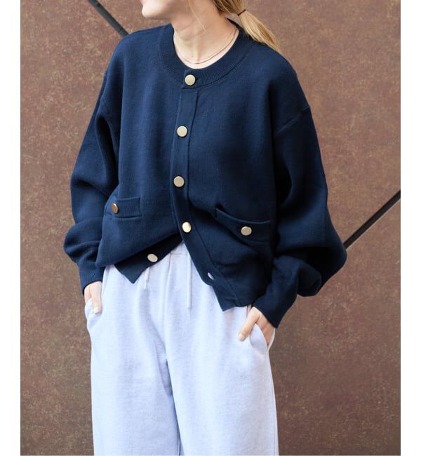 OUTDOOR PRODUCTS Usual Things「スウェットライク金ボタンカーデ」|カーディガン|