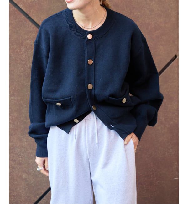 OUTDOOR PRODUCTS Usual Things「スウェットライク金ボタンカーデ」|カーディガン|
