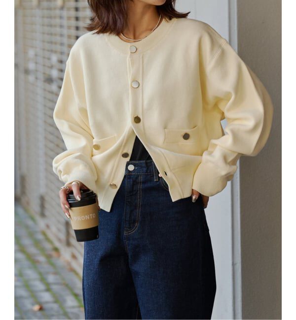 OUTDOOR PRODUCTS Usual Things「スウェットライク金ボタンカーデ」|カーディガン|