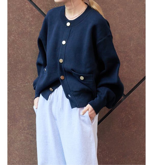 OUTDOOR PRODUCTS Usual Things「スウェットライク金ボタンカーデ」|カーディガン|ネイビー