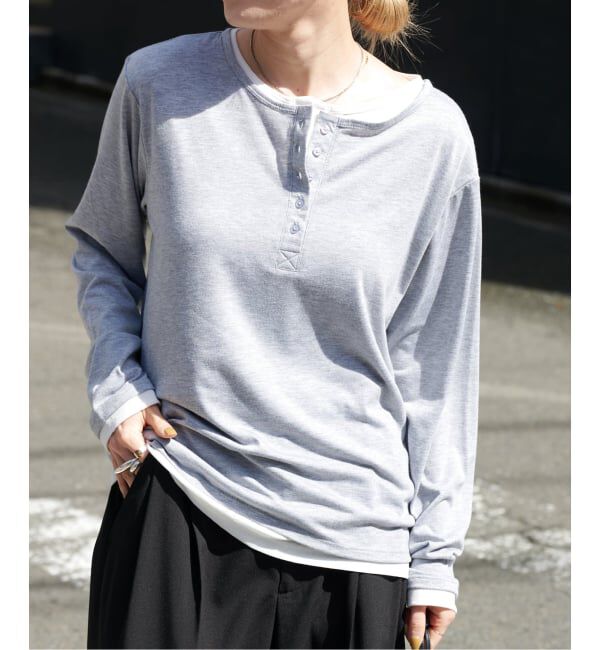 OUTDOOR PRODUCTS Usual Things「レイヤードライクヘンリーネックロンT」|Tシャツ・カットソー|