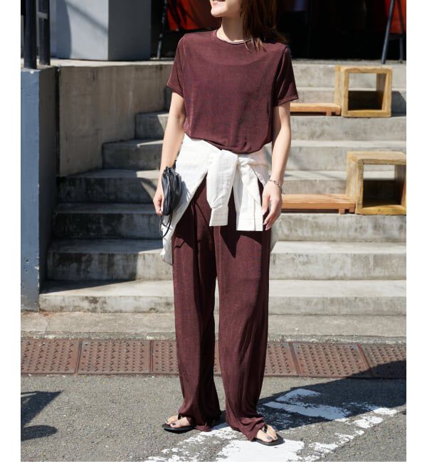 OUTDOOR PRODUCTS Usual Things「シャイニージャージーパンツ」|スラックス|