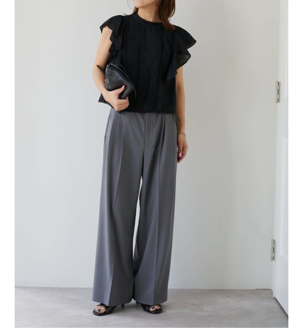 OUTDOOR PRODUCTS Usual Things「≪予約≫コットンレーストリムラッフルブラウス」|シャツ・ブラウス|