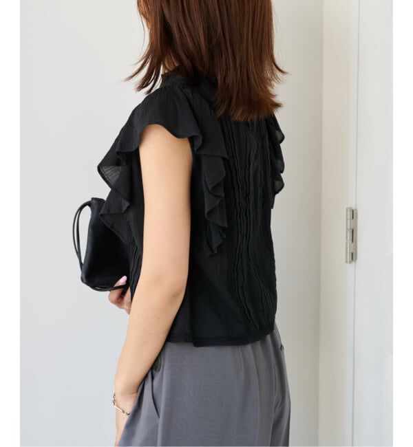 OUTDOOR PRODUCTS Usual Things「≪予約≫コットンレーストリムラッフルブラウス」|シャツ・ブラウス|