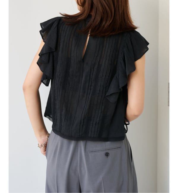 OUTDOOR PRODUCTS Usual Things「≪予約≫コットンレーストリムラッフルブラウス」|シャツ・ブラウス|