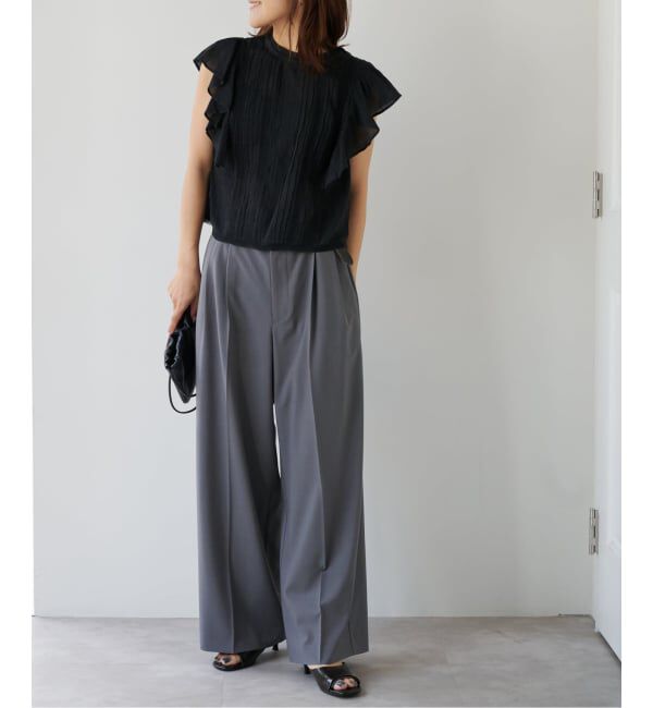 OUTDOOR PRODUCTS Usual Things「≪予約≫コットンレーストリムラッフルブラウス」|シャツ・ブラウス|