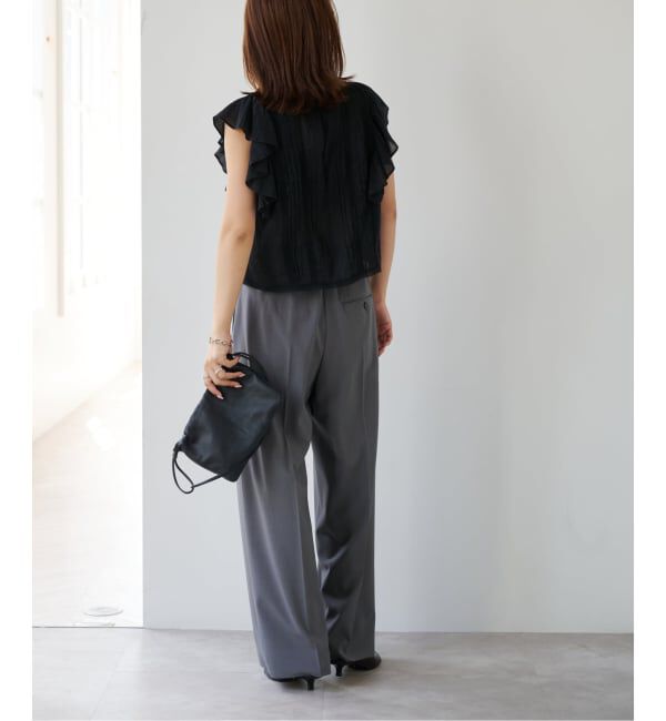 OUTDOOR PRODUCTS Usual Things「≪予約≫コットンレーストリムラッフルブラウス」|シャツ・ブラウス|