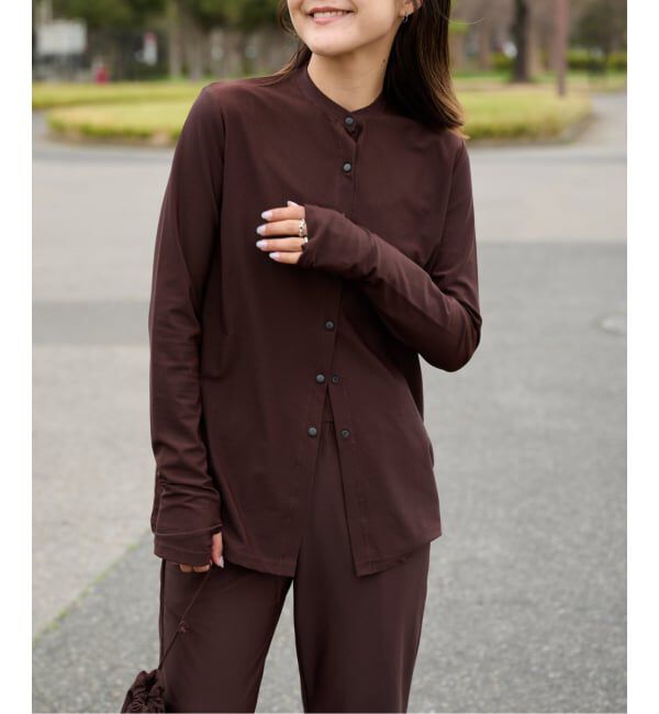 OUTDOOR PRODUCTS Usual Things「≪予約≫ACTIVE WEAR テレコクルーネックスナップカーディガン」|カーディガン|