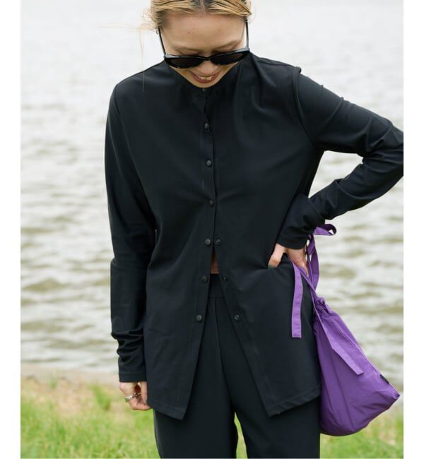 OUTDOOR PRODUCTS Usual Things「≪予約≫ACTIVE WEAR テレコクルーネックスナップカーディガン」|カーディガン|