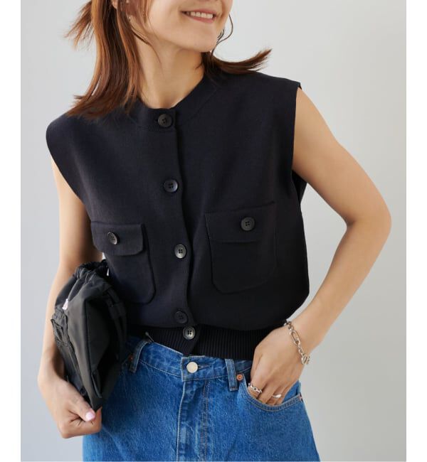 OUTDOOR PRODUCTS Usual Things「≪予約≫コットンPEニットベスト」|ベスト・ジレ|ネイビー