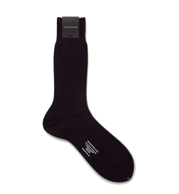 TOMORROWLAND GOODS「TOMORROWLAND コットンナイロン リブソックス」|ソックス|ネイビー