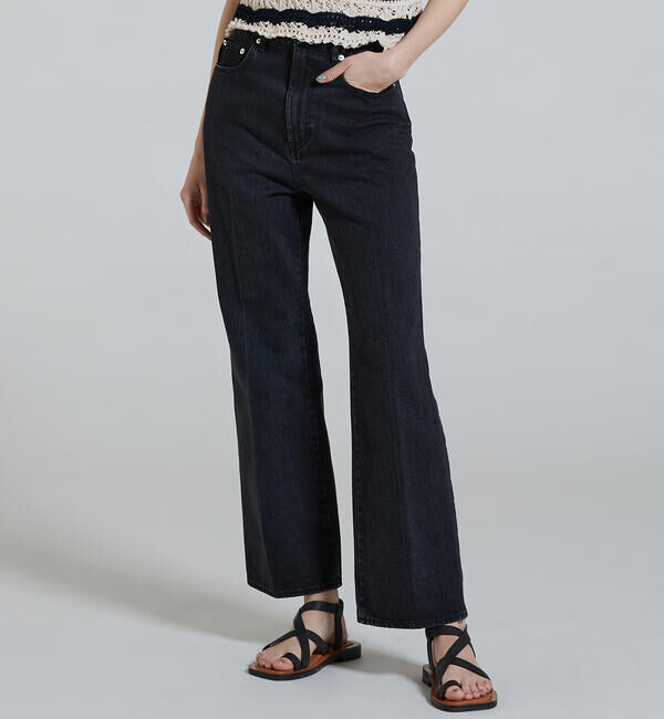 MACPHEE「コットンブラックデニム ブーツカットパンツ」|デニム|19 ブラック