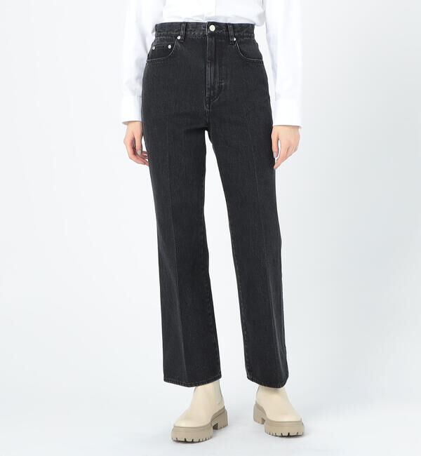 MACPHEE「コットンブラックデニム ブーツカットパンツ」|デニム|