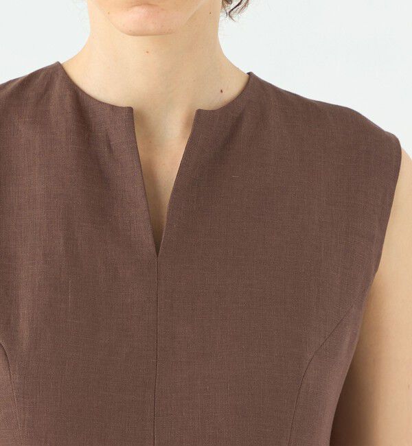 TOMORROWLAND collection「スムースリネン キーネックフレアワンピース」|ワンピース|