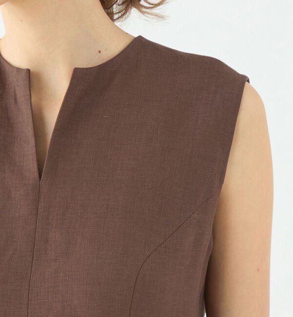 TOMORROWLAND collection「スムースリネン キーネックフレアワンピース」|ワンピース|