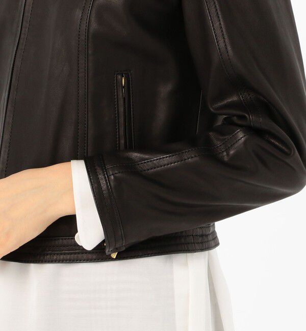 TOMORROWLAND collection「ラムレザー ジップアップブルゾン」|ライダースジャケット|