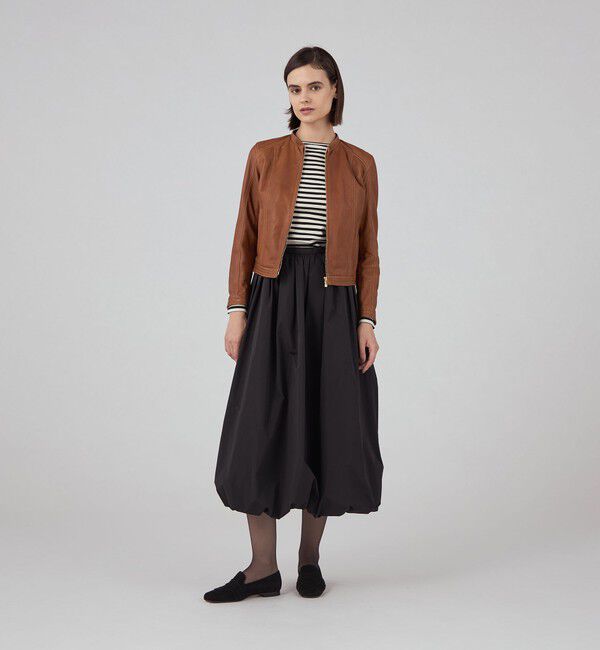 TOMORROWLAND collection「ラムレザー ジップアップブルゾン」|ライダースジャケット|