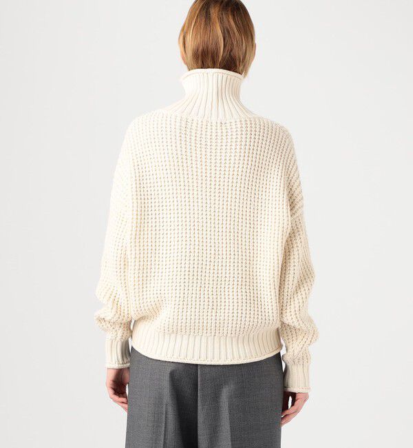 CABaN「コットンカシミヤワッフル タートルネックプルオーバー」|ニット・セーター|